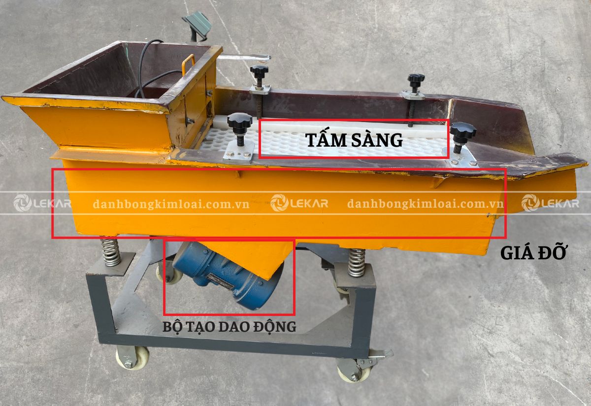 Cấu tạo của máy sàng rung