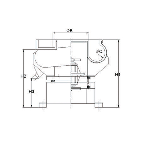 Curved bowl with separating unit vibratory machine 0.6