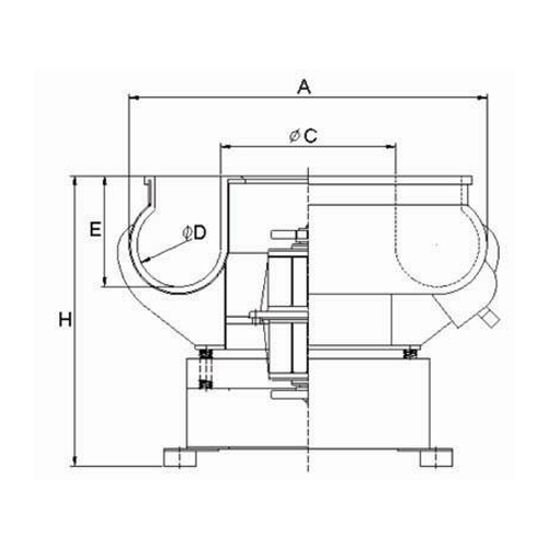 Vibratory finishing machine with cuverd bowl 0.4