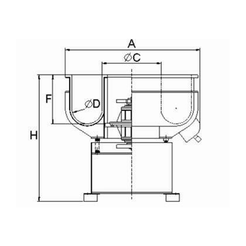 Vibratory finishing machine with straight wall bowl 0.4