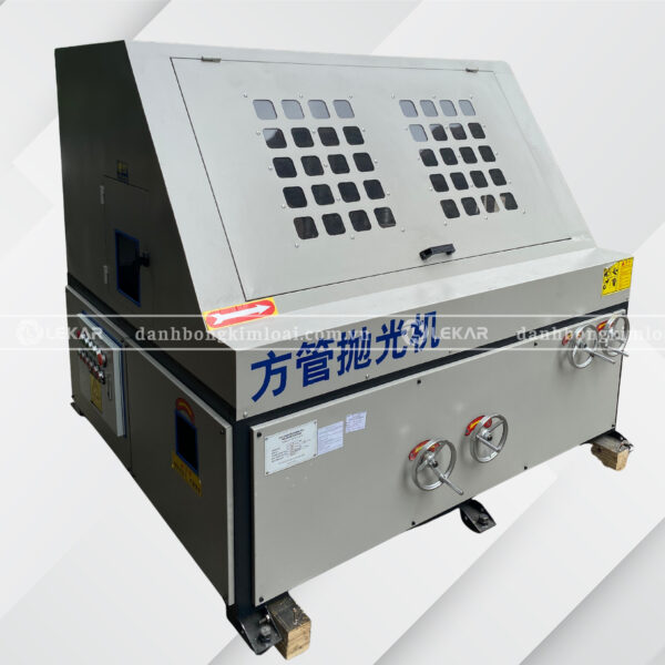 Máy đánh bóng ống vuông thẳng, 4 đầu mài/1 tổ mài, LKO-12V-B-4-16.75, có hộp che, trung cấp, tổng công suất động cơ 16.75KW