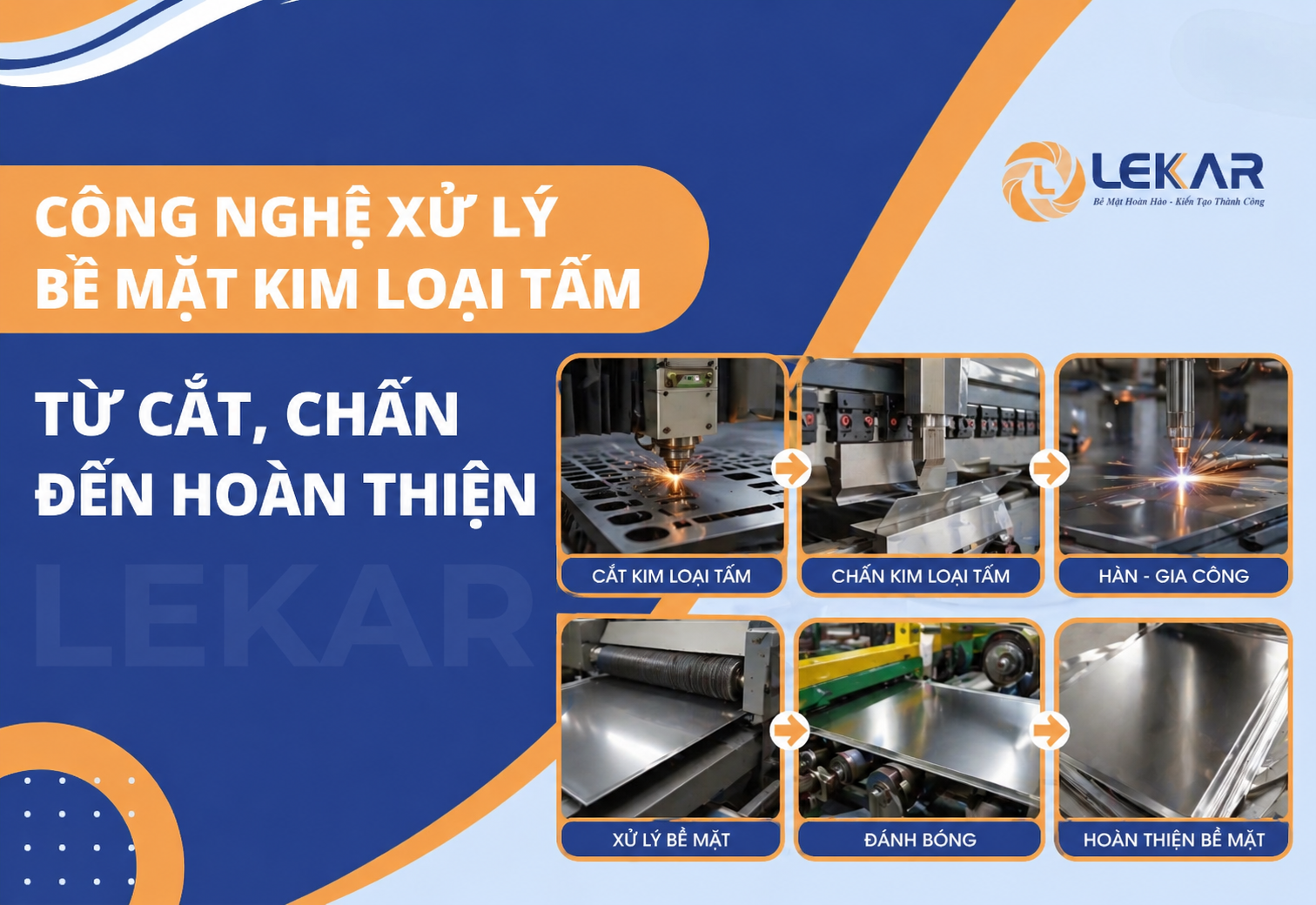 Công nghệ xử lý bề mặt kim loại tấm từ cắt, chấn đến hoàn thiện