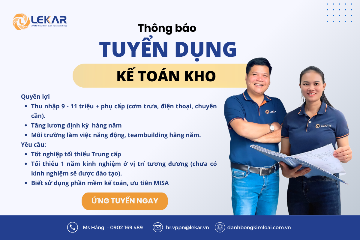 Tuyển kế toán kho KCN Nam Tân Uyên