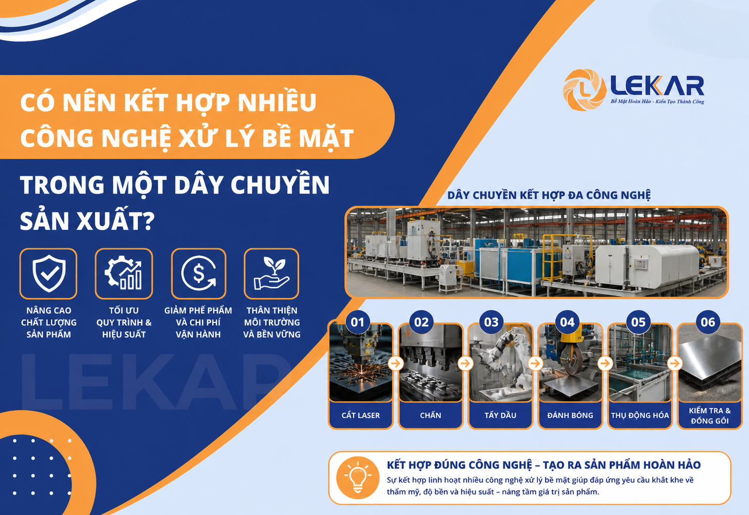 Có nên kết hợp nhiều công nghệ xử lý bề mặt trong một dây chuyền sản xuất?