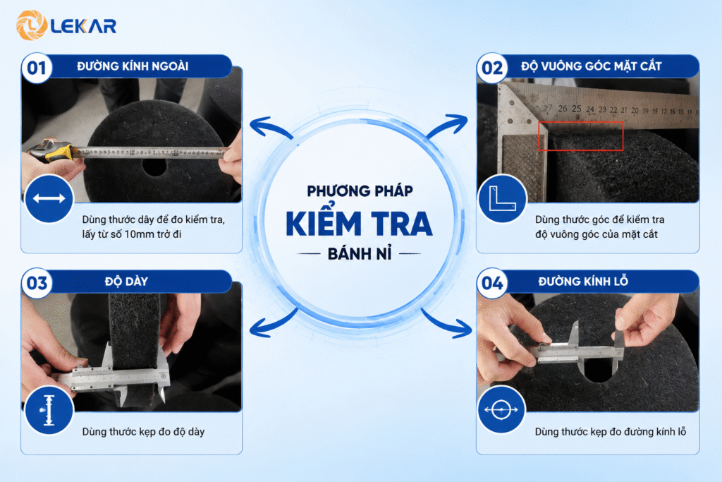 Phương pháp kiểm tra bánh nỉ đánh bóng kim loại