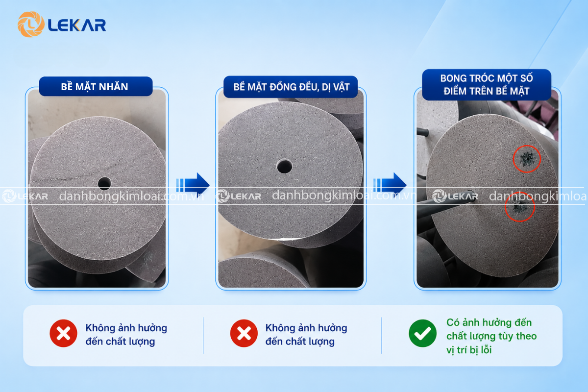 Phương pháp kiểm tra bánh nỉ đánh bóng kim loại