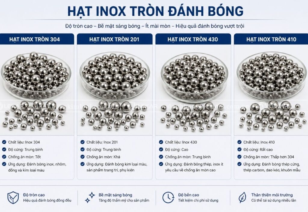 Hạt bi inox Lekar