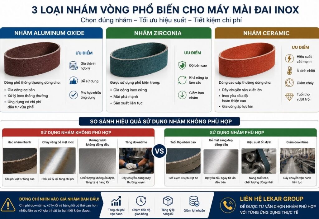Cách chọn nhám vòng cho máy mài đai