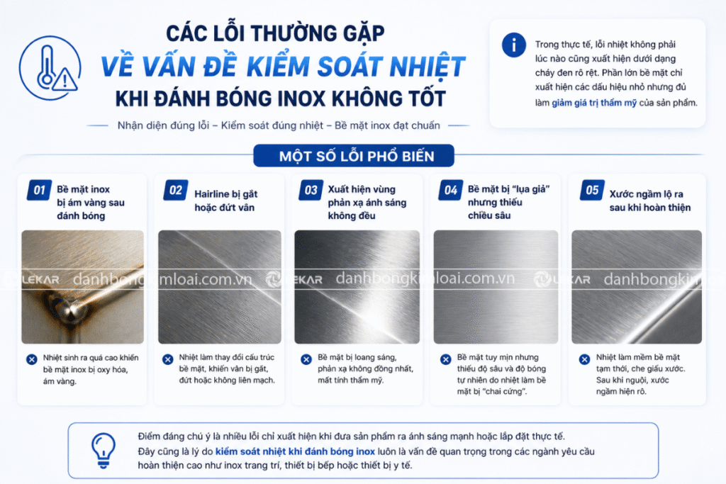 Kiểm soát nhiệt khi đánh bóng inox: 5 chỉ số kỹ thuật giúp giảm cháy vàng