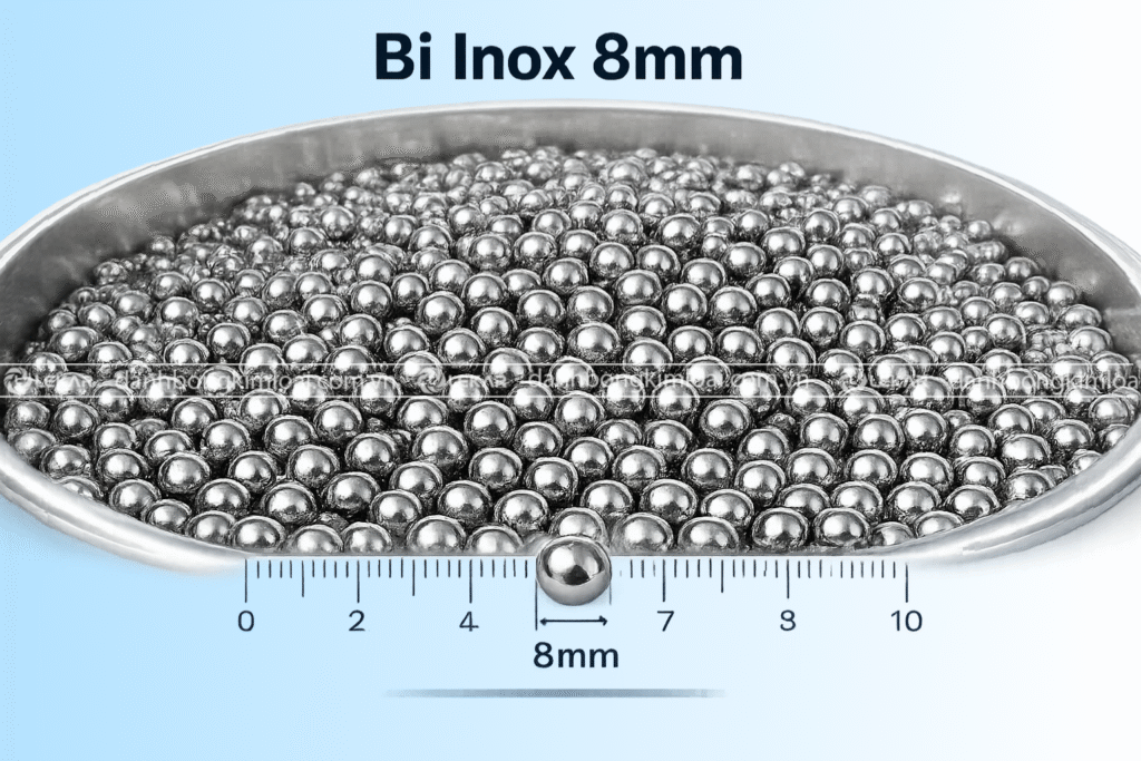 Bi inox 8mm dùng cho sản phẩm nào? Nguyên tắc chọn bi lớn cho phá bavia
