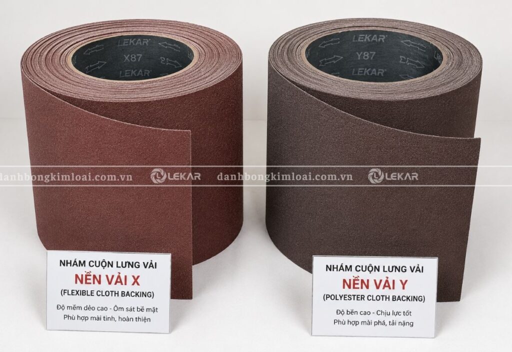 nhám cuộn lưng vải mịn