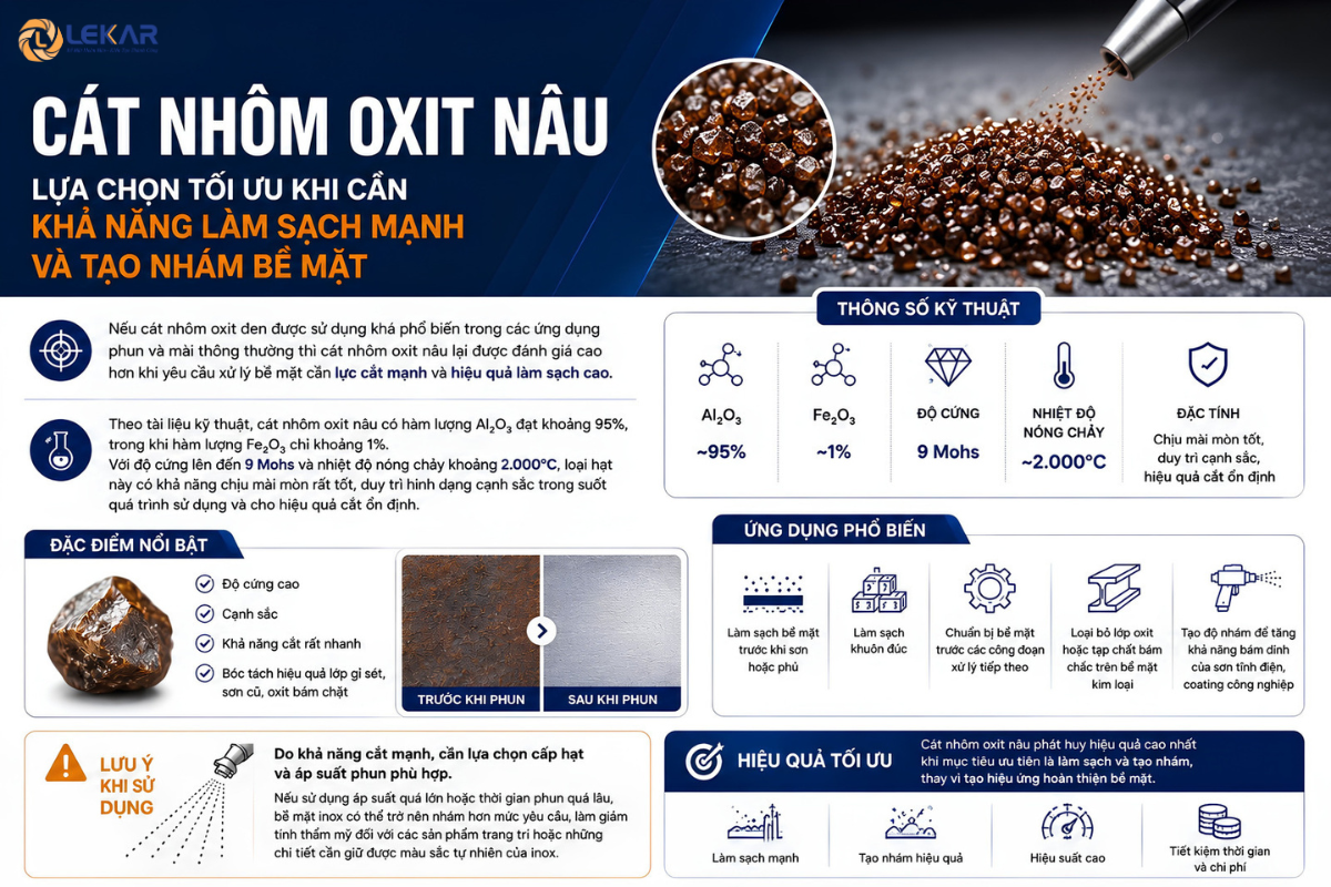 Phun cát inox: chọn hạt mài nào để không nhiễm sắt và không làm xám bề mặt