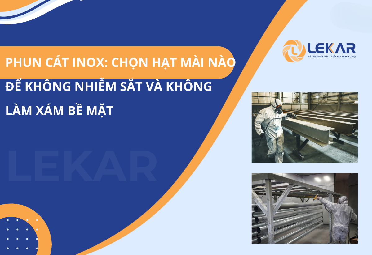 Phun cát inox: chọn hạt mài nào để không nhiễm sắt và không làm xám bề mặt