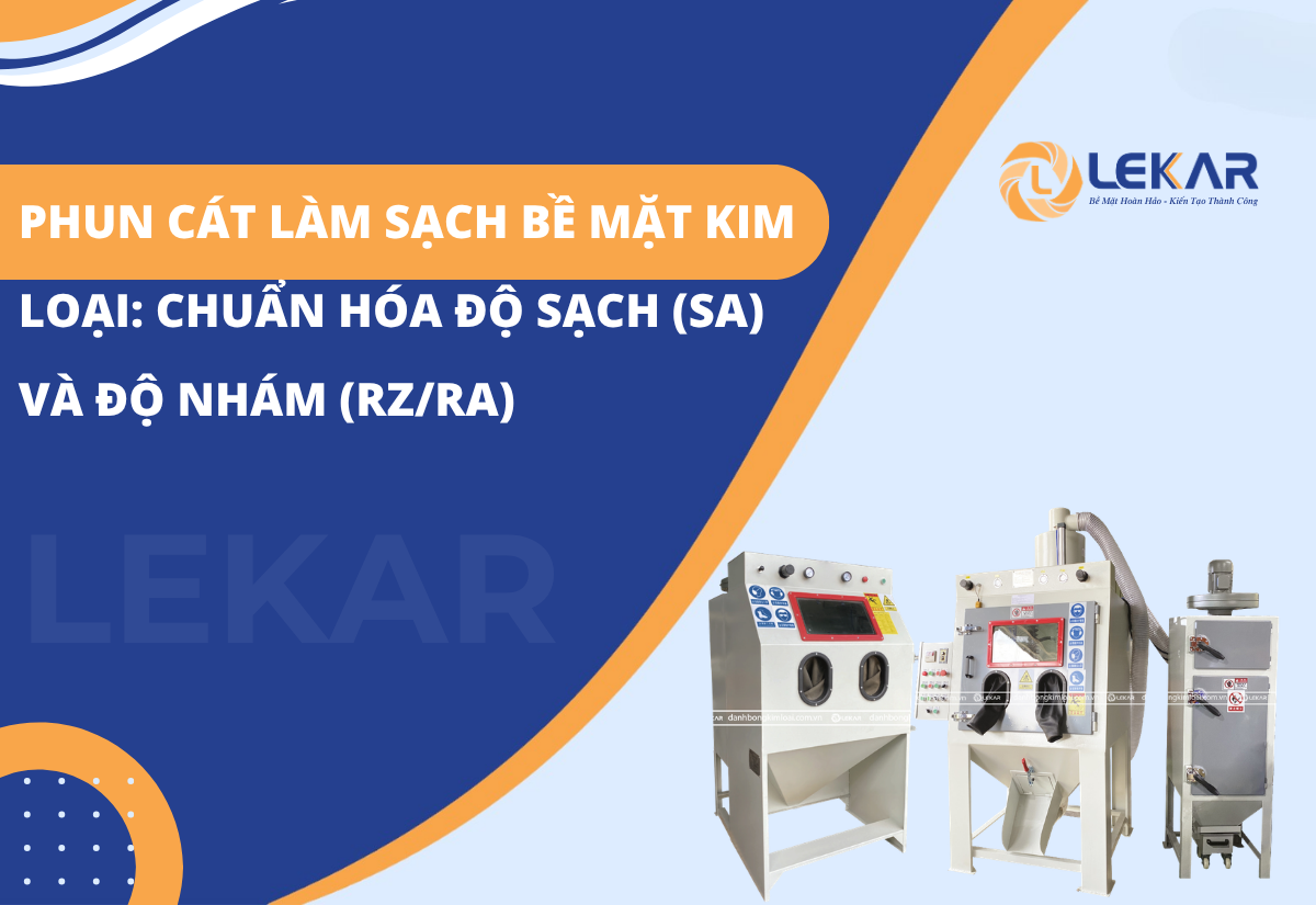 Phun cát làm sạch bề mặt kim loại: chuẩn hóa độ sạch (Sa) và độ nhám (Rz/Ra)
